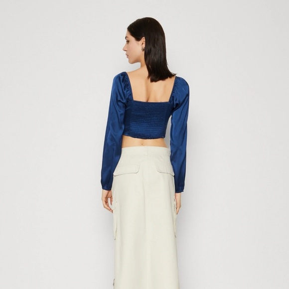 Hollister Long Sleeve satin blouse - Green - Picture 2 of 6